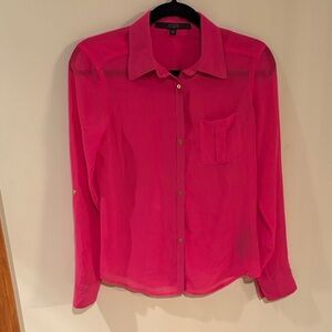Guess Fuchsia Button-Up Blouse